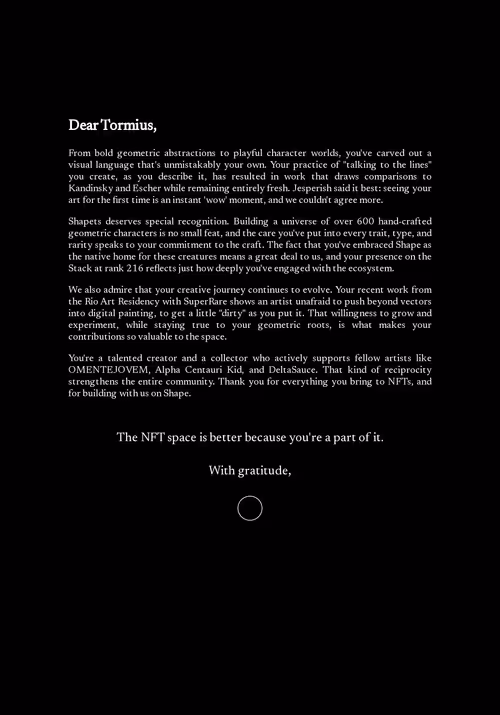 Dear Tormius